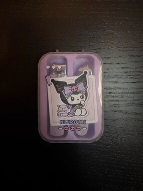 Sanrio Kuromi Lavender nail clippers set for toes and hands on a travel box
